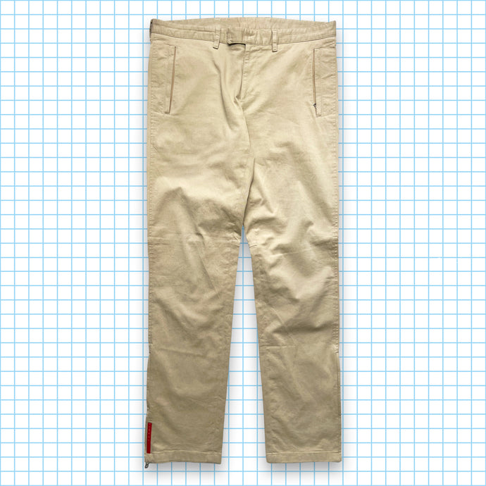 Pantalon en coton beige Prada Sport - Taille 32-34