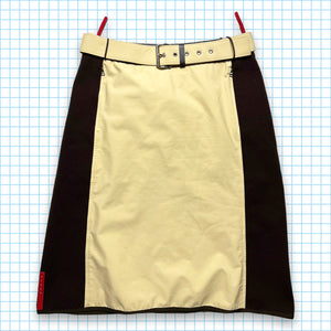 Prada Sport Camel Beige/Brown Belt Skirt - Womens 4-8