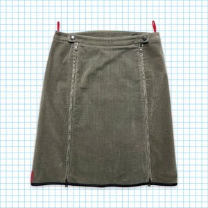 Prada Sport Smoke Grey Cord Skirt - Womens 8/10