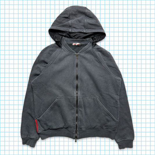 Sweat à capuche zippé Prada Sport gris foncé - Moyen / Grand