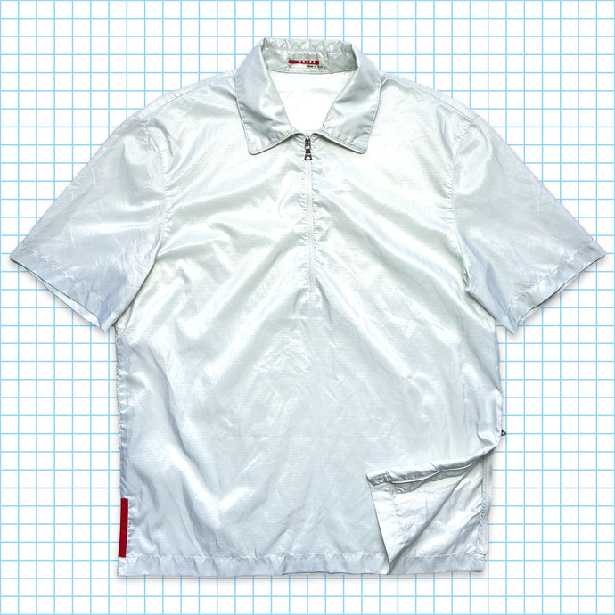 00 年代初頭の Prada Sport 半透明ジップ ポロシャツ - S / M