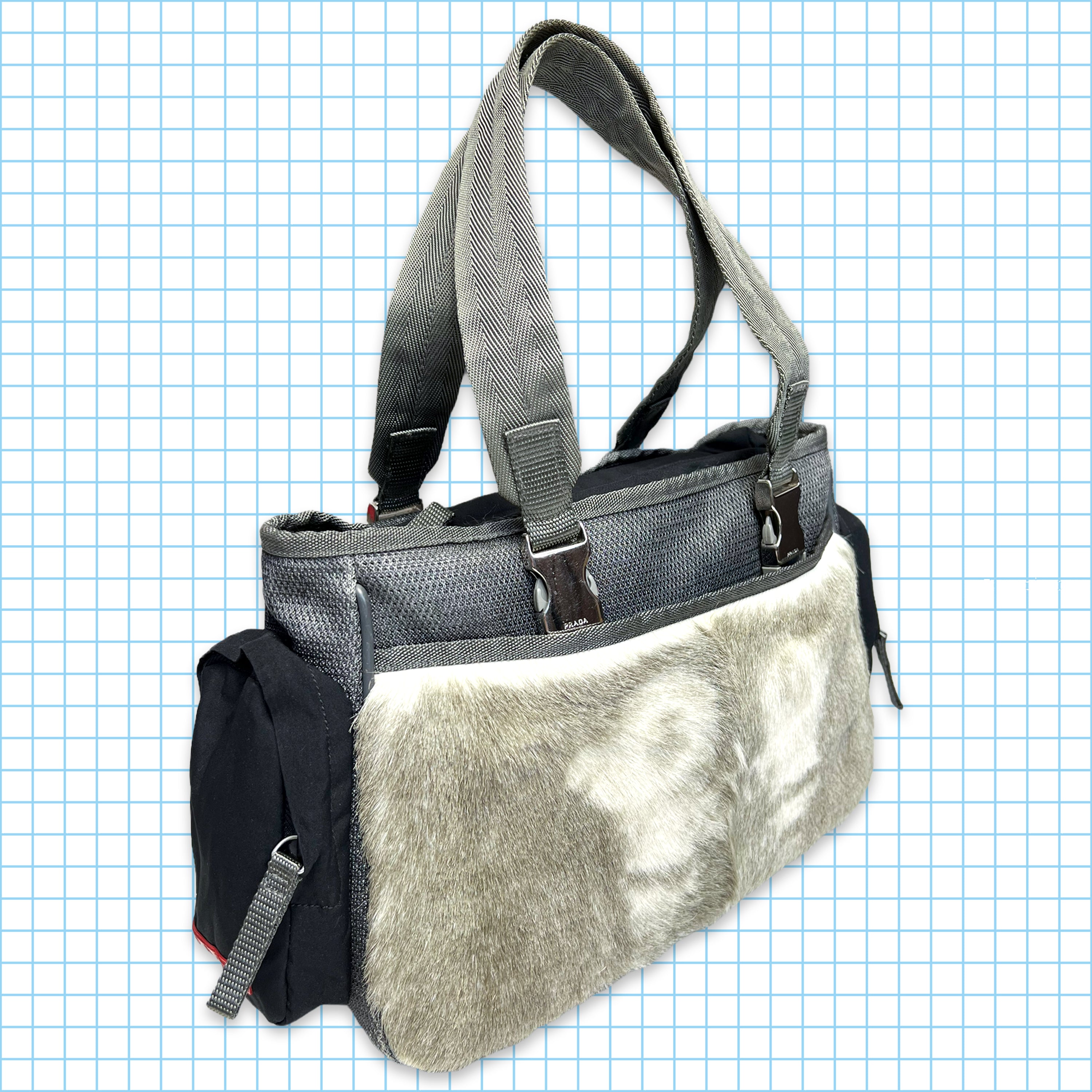 Early 2000's Prada Sport Hang Bag with Fur Detailing – Holsales