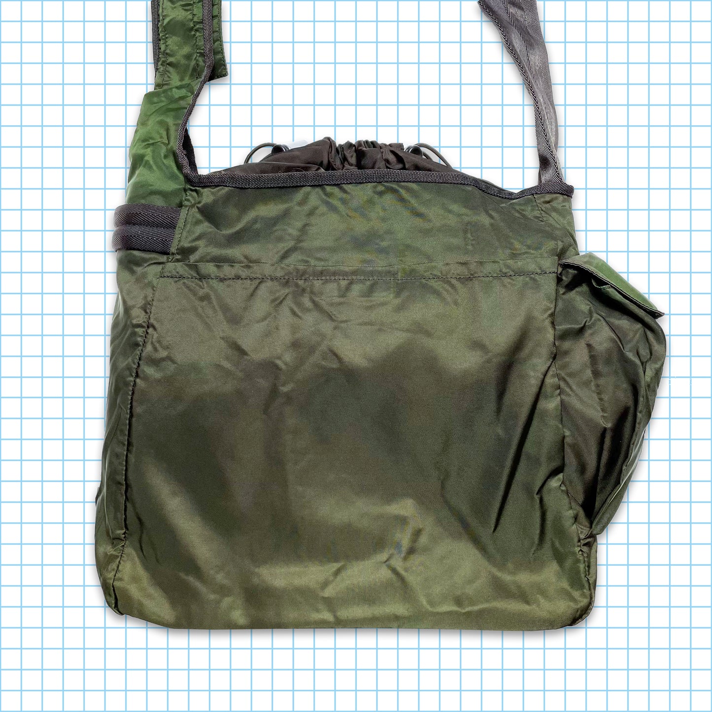 Vintage Prada Milano Deep Green Nylon Cross Body Bag