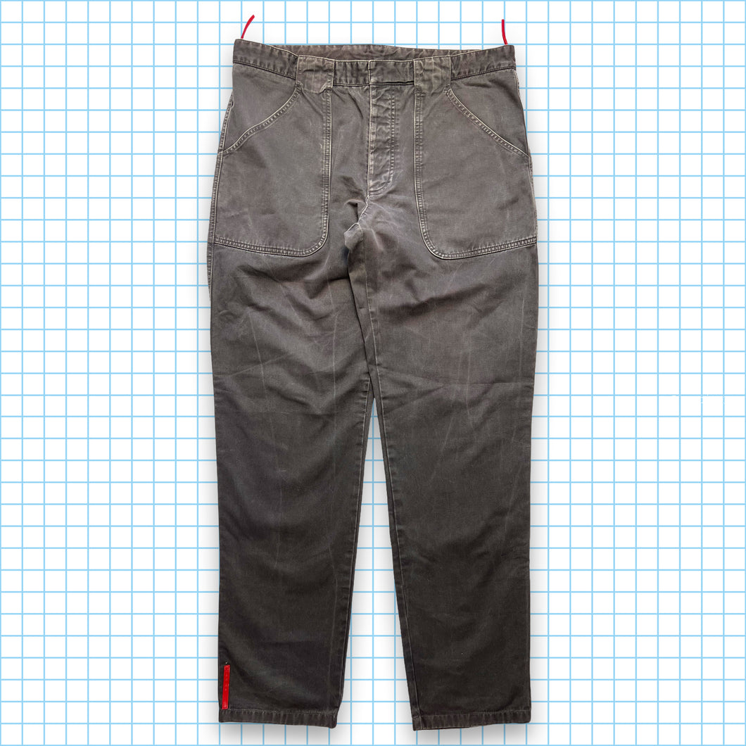 Pantalon en coton épais gris délavé Prada Sport - Taille 34/36