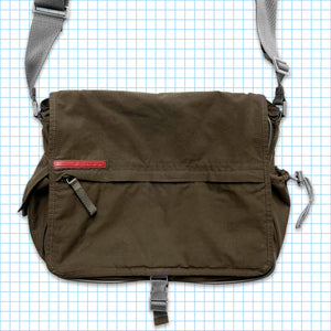 Vintage Prada Sport Khaki Buckled Multi Pocket Side Bag