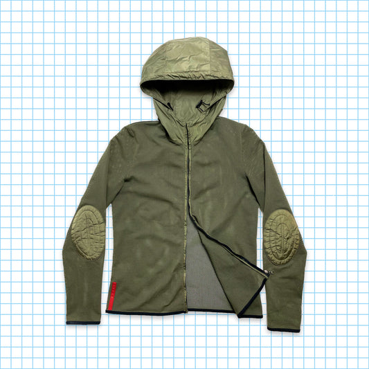 Vintage Prada Sport Mesh / Nylon Hooded Jacket - Extra Small / Small
