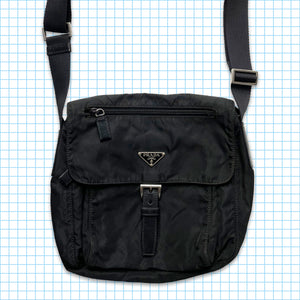 Vintage Prada Milano Black Buckle Side Bag
