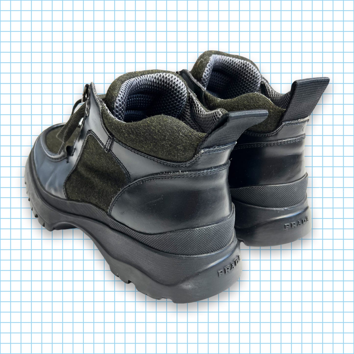 Prada Milano Leather/Wool Walking Boots - UK8.5 / US9.5