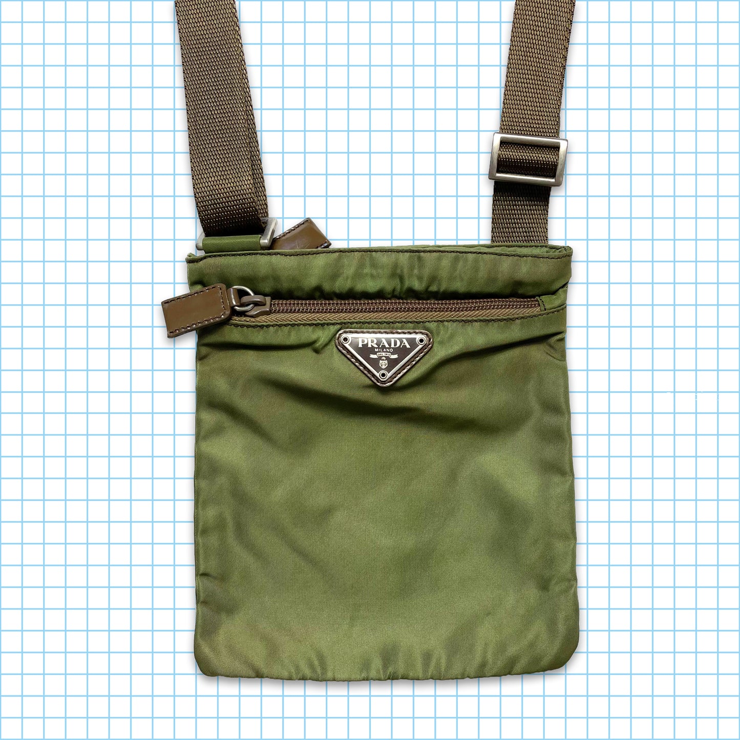 Vintage Prada Milano Green/Brown Mini Side Bag