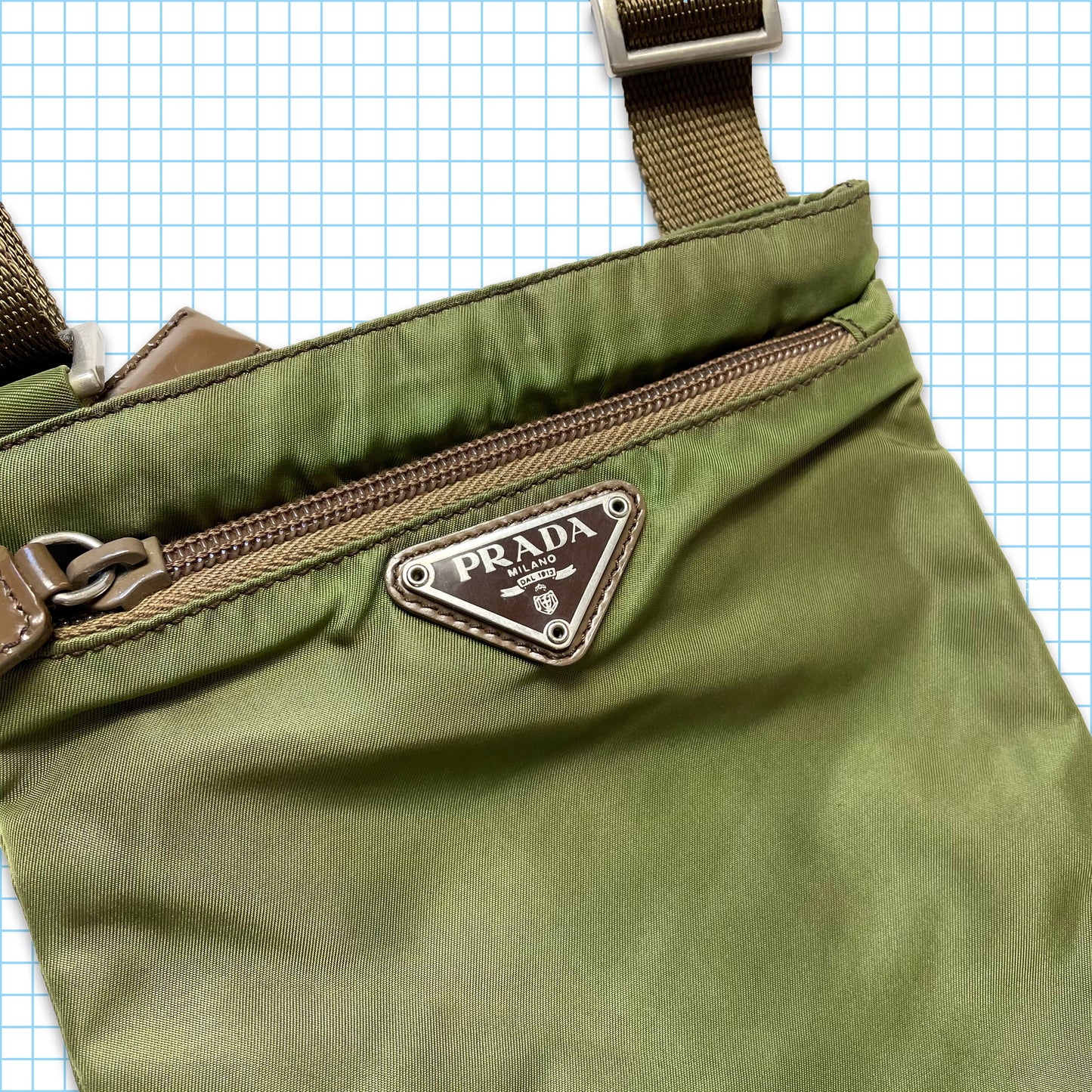 Vintage Prada Milano Green/Brown Mini Side Bag