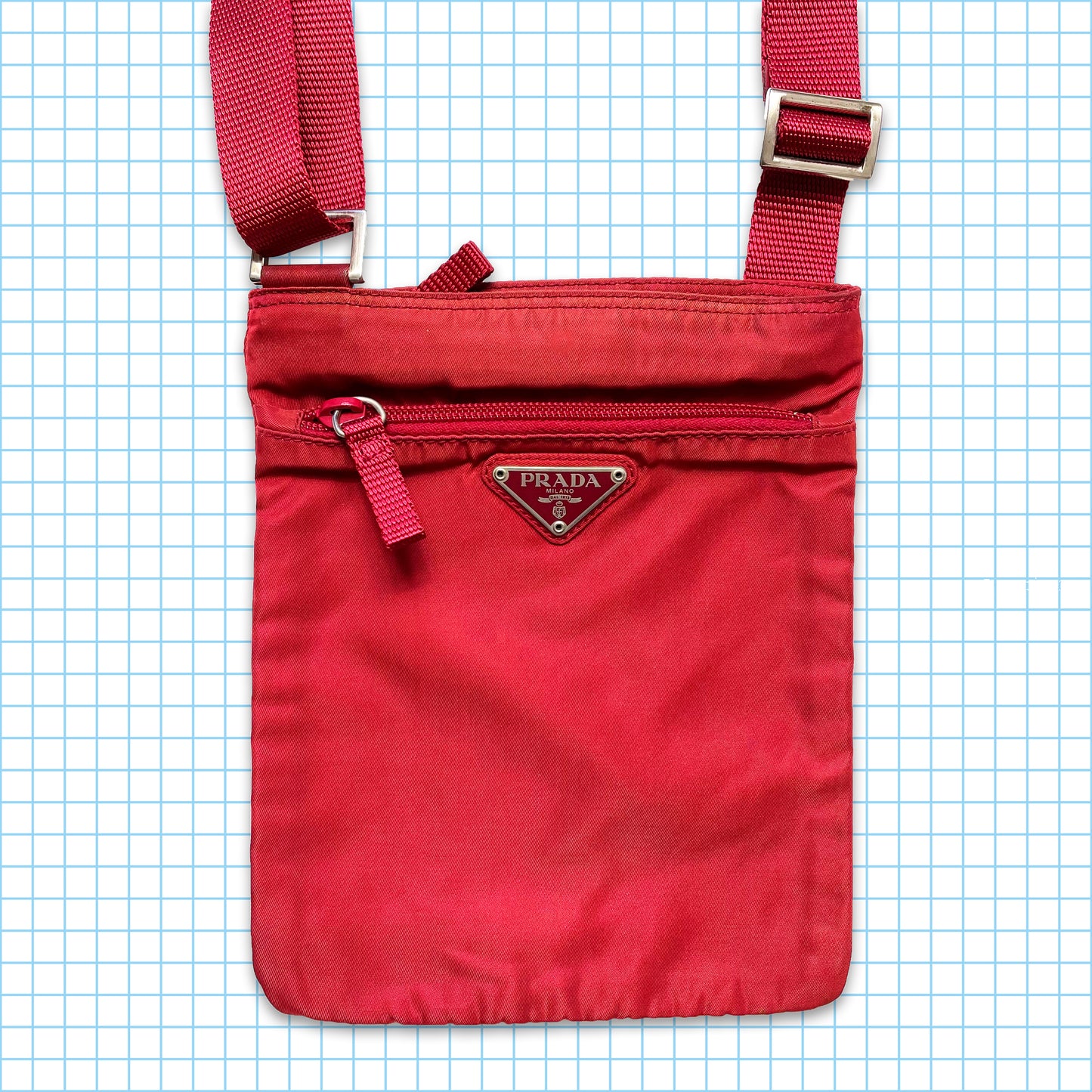 Vintage Prada Milano Red Tonal Mini Side Bag