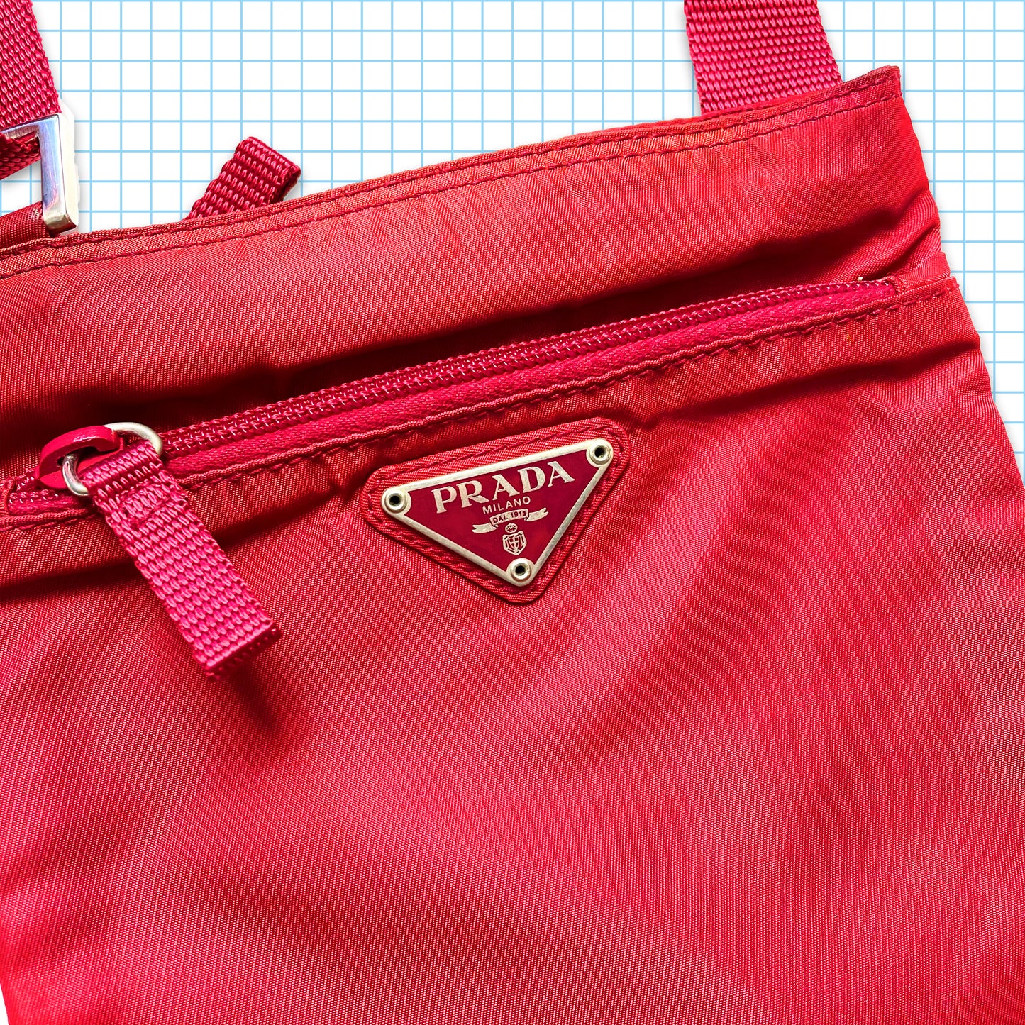 Vintage Prada Milano Red Tonal Mini Side Bag