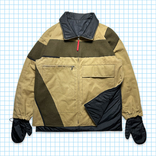 Veste réversible à panneaux en coton/nylon épais Prada avec gants intégrés - Extra Large / Extra Extra Large