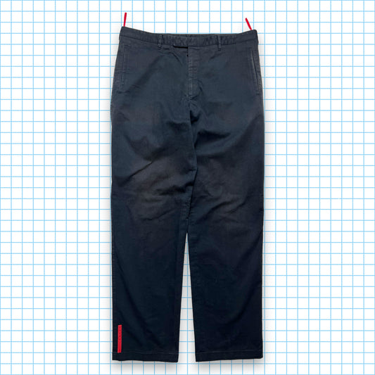 Pantalon en coton épais Prada Sport Midnight Navy - Taille 34"