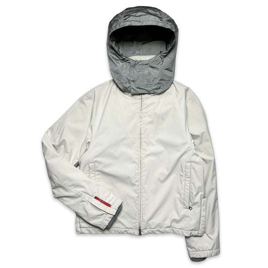 Veste Harrington rembourrée blanc cassé Prada Sport - Petit / Moyen