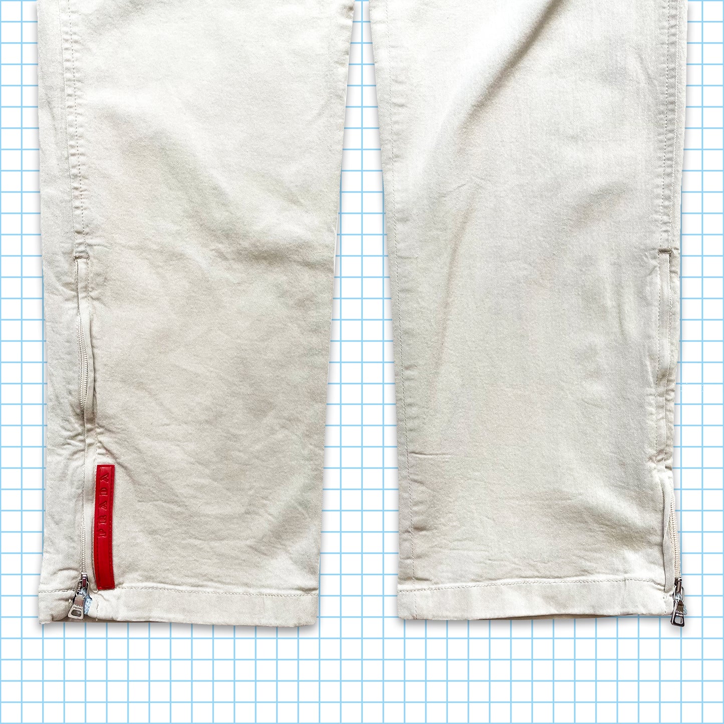 Vintage Prada Sport Off White Trousers - 30" / 32" Waist