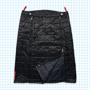 Prada Sport Jet Black Quilted Skirt - Womens 8-10