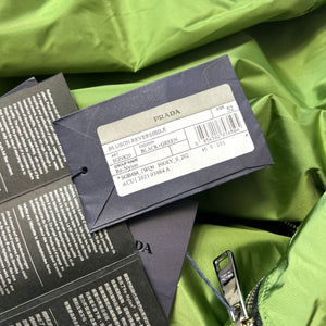 Prada Milano Re-Nylon Jet Black/Hulk Green Reversible Nylon Shimmer Jacket - Extra Large