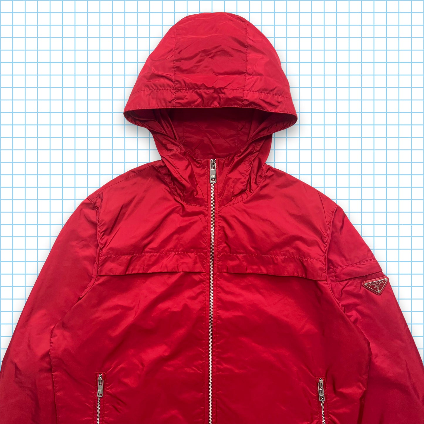 Prada Milano Bright Red Nylon Jacket - Small / Medium