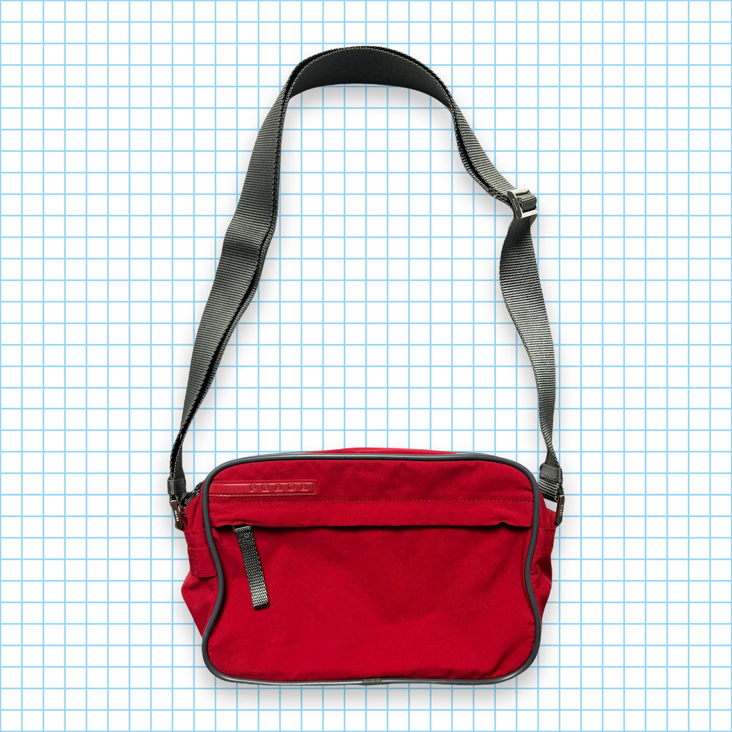 Mini sac latéral Prada Sport rouge ton sur ton