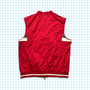 Vintage Prada Bright Red Nylon Shimmer Vest - Extra Large