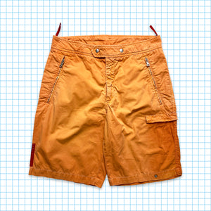 Prada Sport Washed Orange Cotton Cargo Shorts - 30" Waist