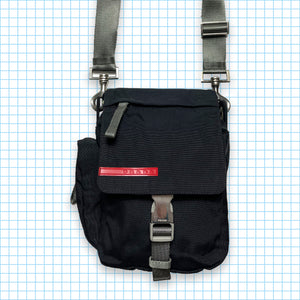 Vintage Prada Sport Black Multi Pocket Side Bag