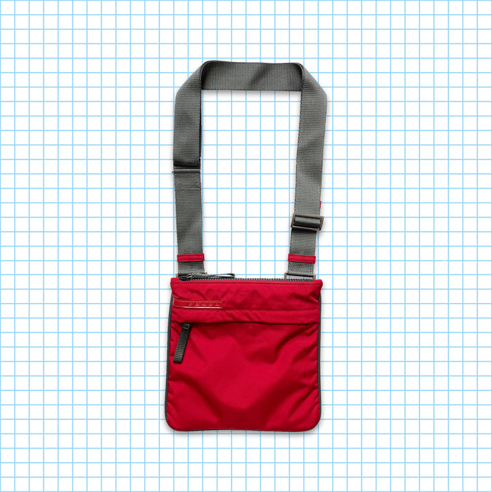 Mini sac latéral rouge Prada Sport vintage