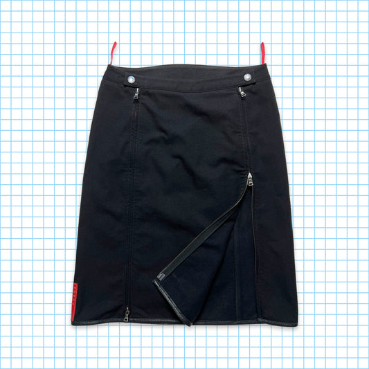 Jupe zippée verticale Prada Sport Jet Black - Femmes 6-8