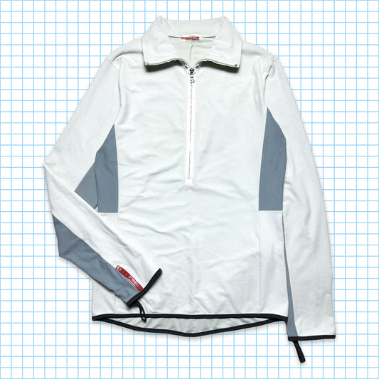 Haut de survêtement à manches longues et panneaux à demi-zip Prada Sport - Petit 