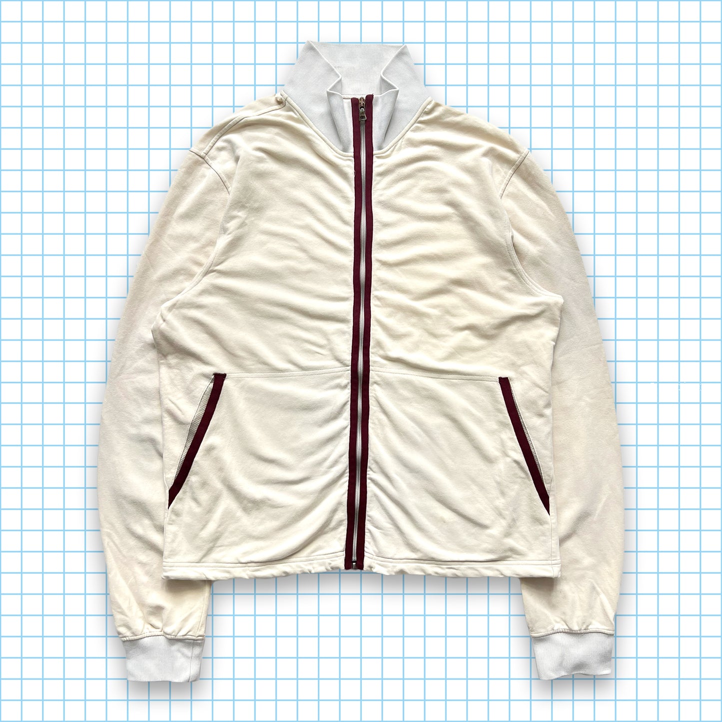 Prada Sport Haut de survêtement blanc cassé/bourgogne - Moyen
