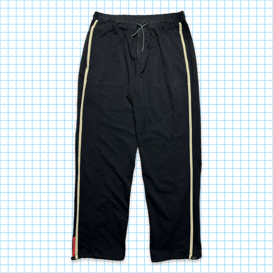 Pantalon de jogging Prada Sport Jet Black à rayures latérales - Taille 32"