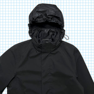 Prada Sport Jet Black 2in1 Trench-coat imperméable à capuche - Moyen