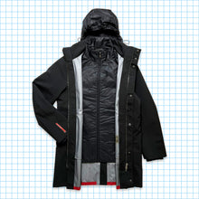 Charger l&#39;image dans la galerie, Prada Sport Jet Black 2in1 Trench-coat imperméable à capuche - Moyen
