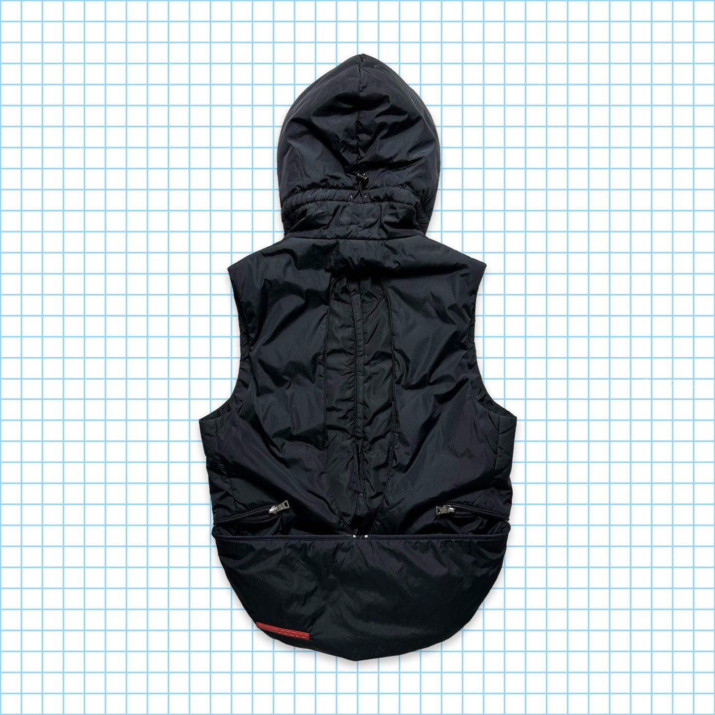 FW99' Prada Sport Packable Hooded Pullover Vest - Large