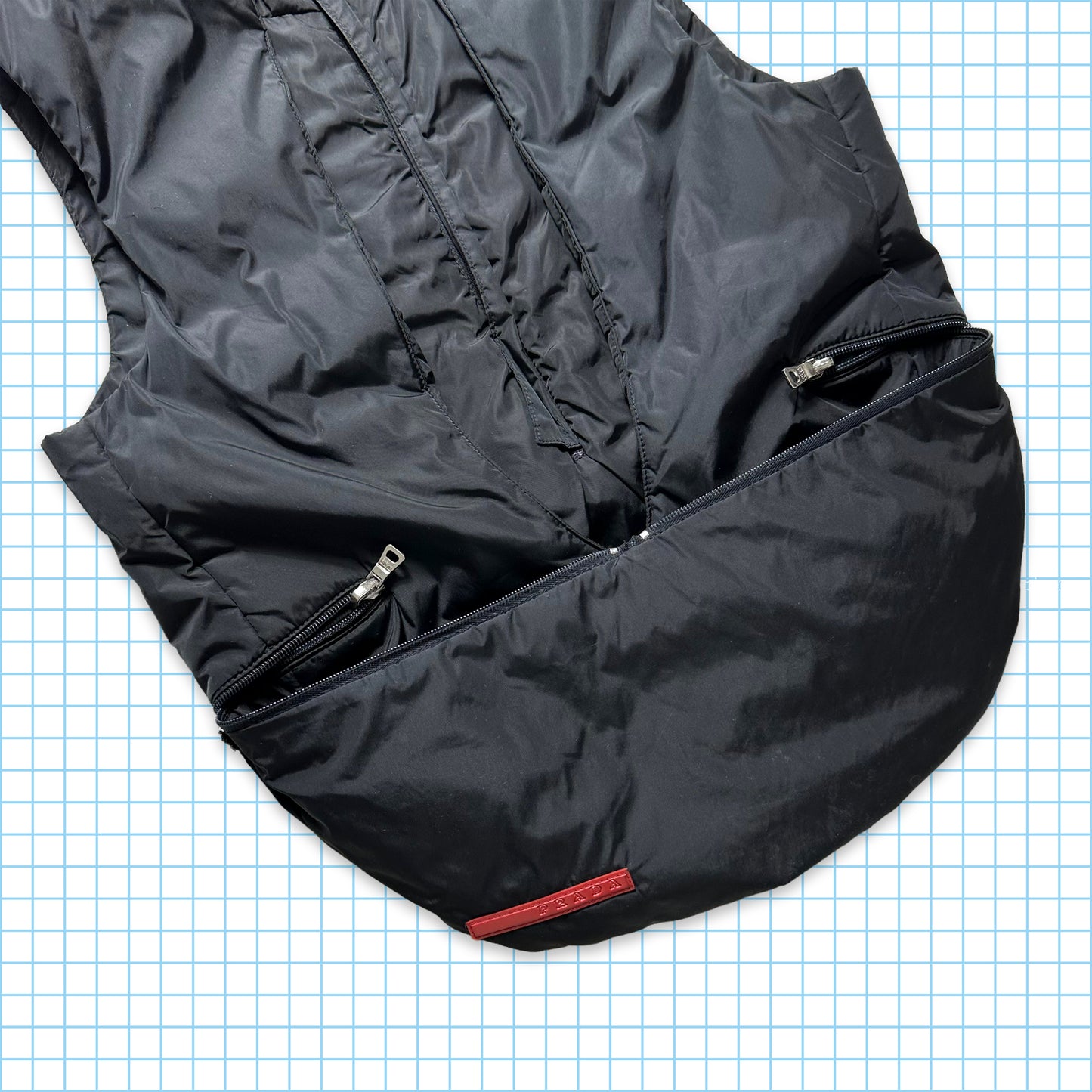 FW99' Prada Sport Packable Hooded Pullover Vest - Large