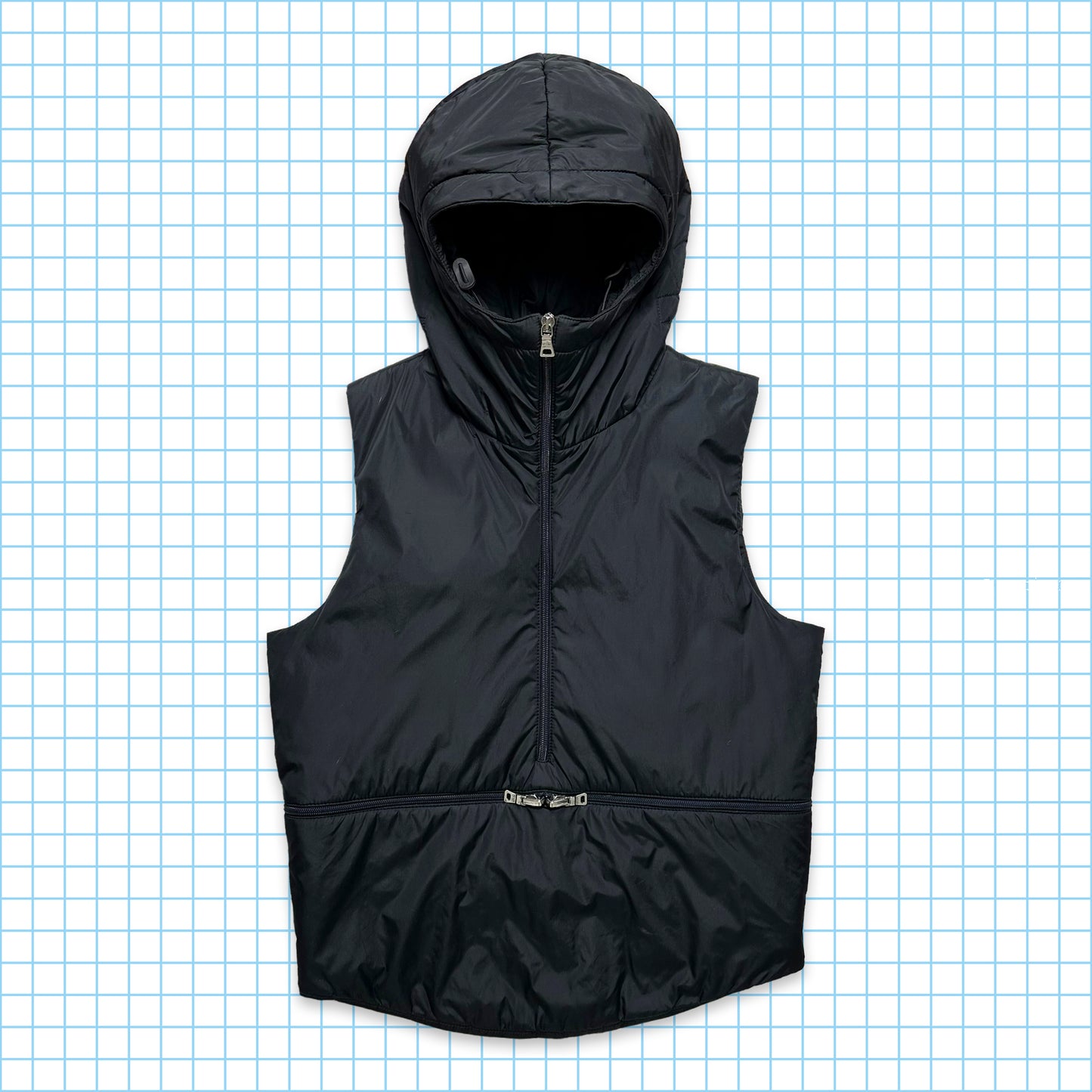 FW99' Prada Sport Packable Hooded Pullover Vest - Large