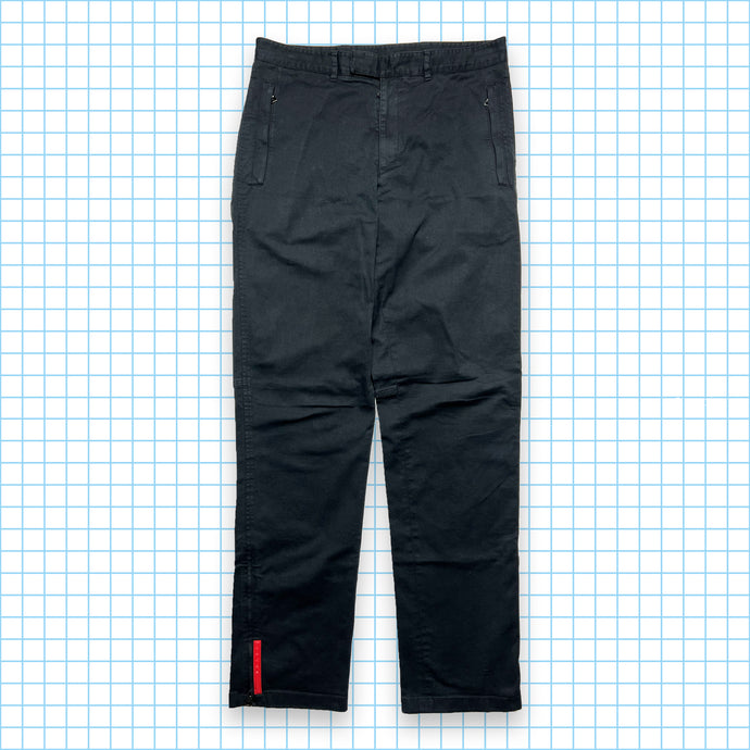 vintage Prada Sport Jet Black Pantalon - Taille 30 »