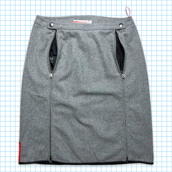 Prada Sport Light Grey Wool Skirt - Womens 6/8