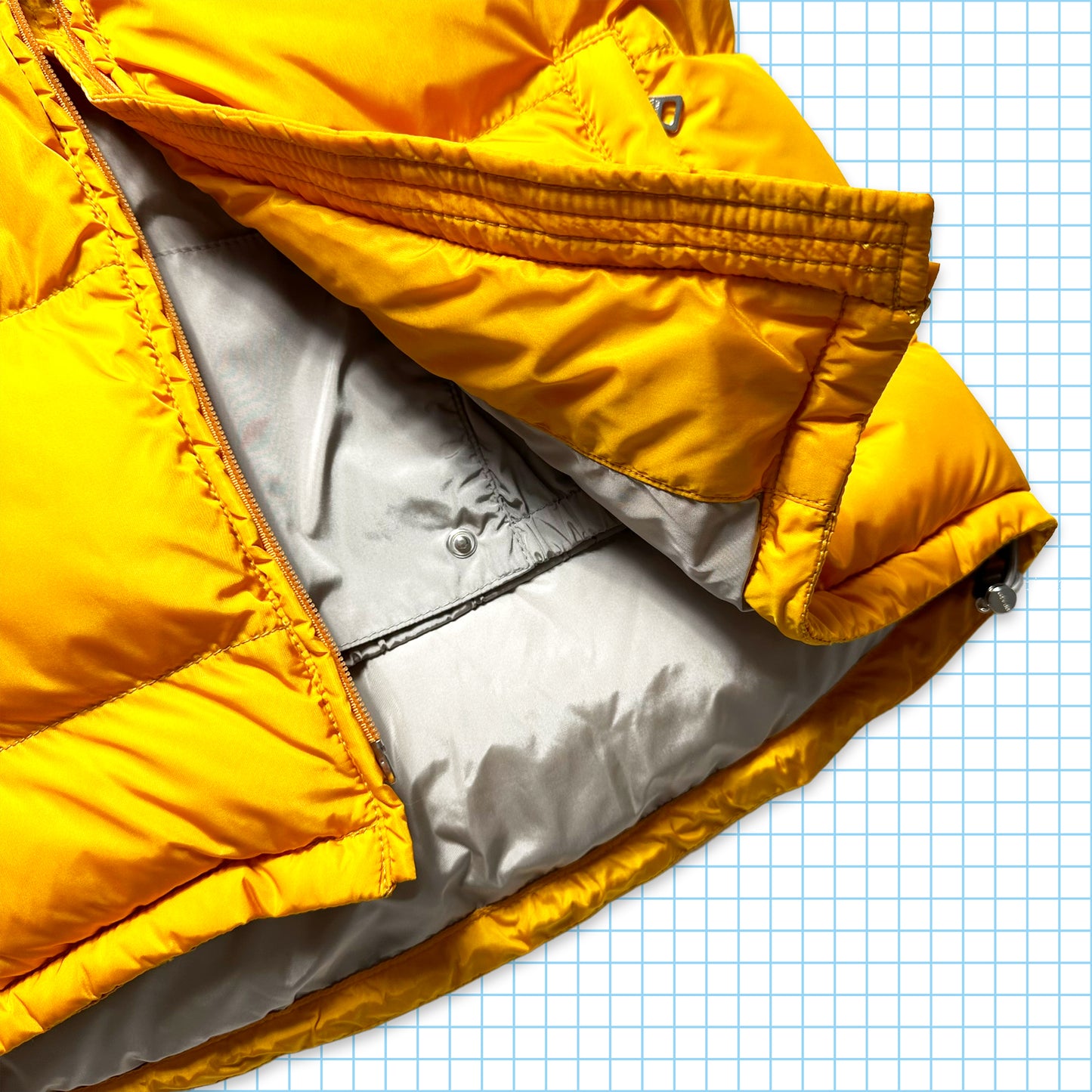 Prada Sport Sunflower Yellow Down Filled Gilet with Nylon Hood - Womens 6-8