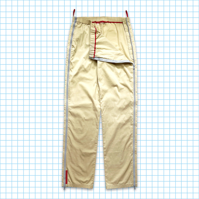 vintage Prada Sport Pantalon technique entièrement zippé - Taille 28 » / 30 »
