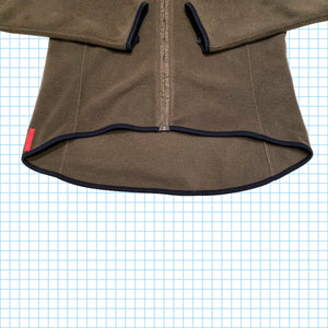 Prada Sport Khaki Green Fleece Balaclava Full Zip Hoodie