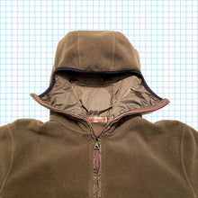 Load image into Gallery viewer, Prada Sport Khaki Green Fleece Balaclava Full Zip Hoodie