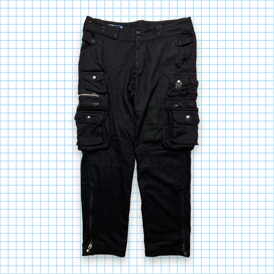 Vintage Ralph Lauren Jet Black Multi Pocket Cargos - 34" Waist