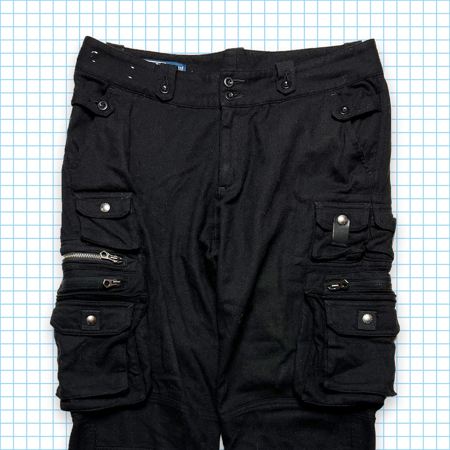 Vintage Ralph Lauren Jet Black Multi Pocket Cargos - 34" Waist