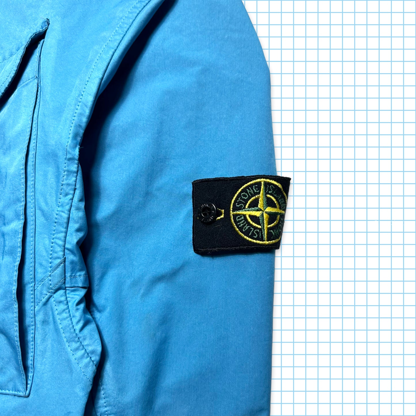 Stone Island Sky Blue Brushed Cotton Multi Pocket Jacket SS06' - Extra Large
