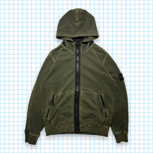 Stone Island Green Washed Multi Pocket Zip Hoodie AW13' - Extra Large