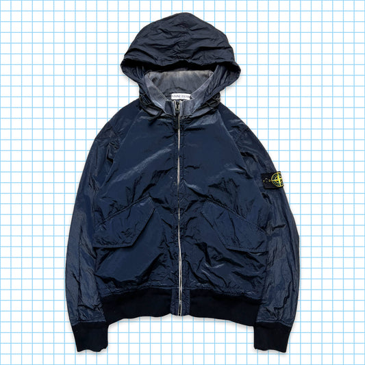 Veste en métal en nylon bleu marine minuit Stone Island - Moyen