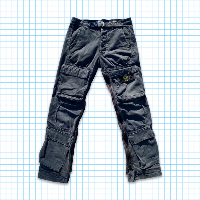 Pantalon cargo bondage reconstruit multi-poches vintage Stone Island - Taille 30