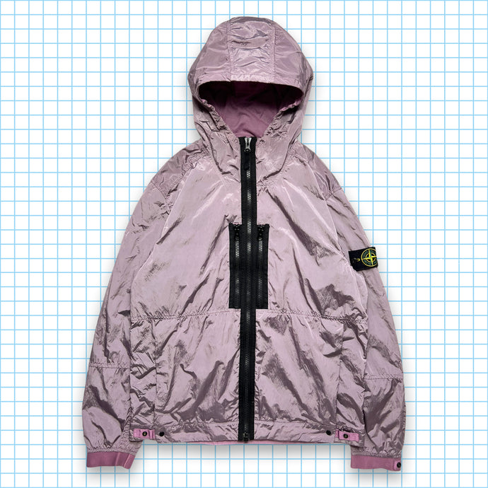 Veste en métal en nylon et nylon à quartz rose Stone Island - Moyen / Grand